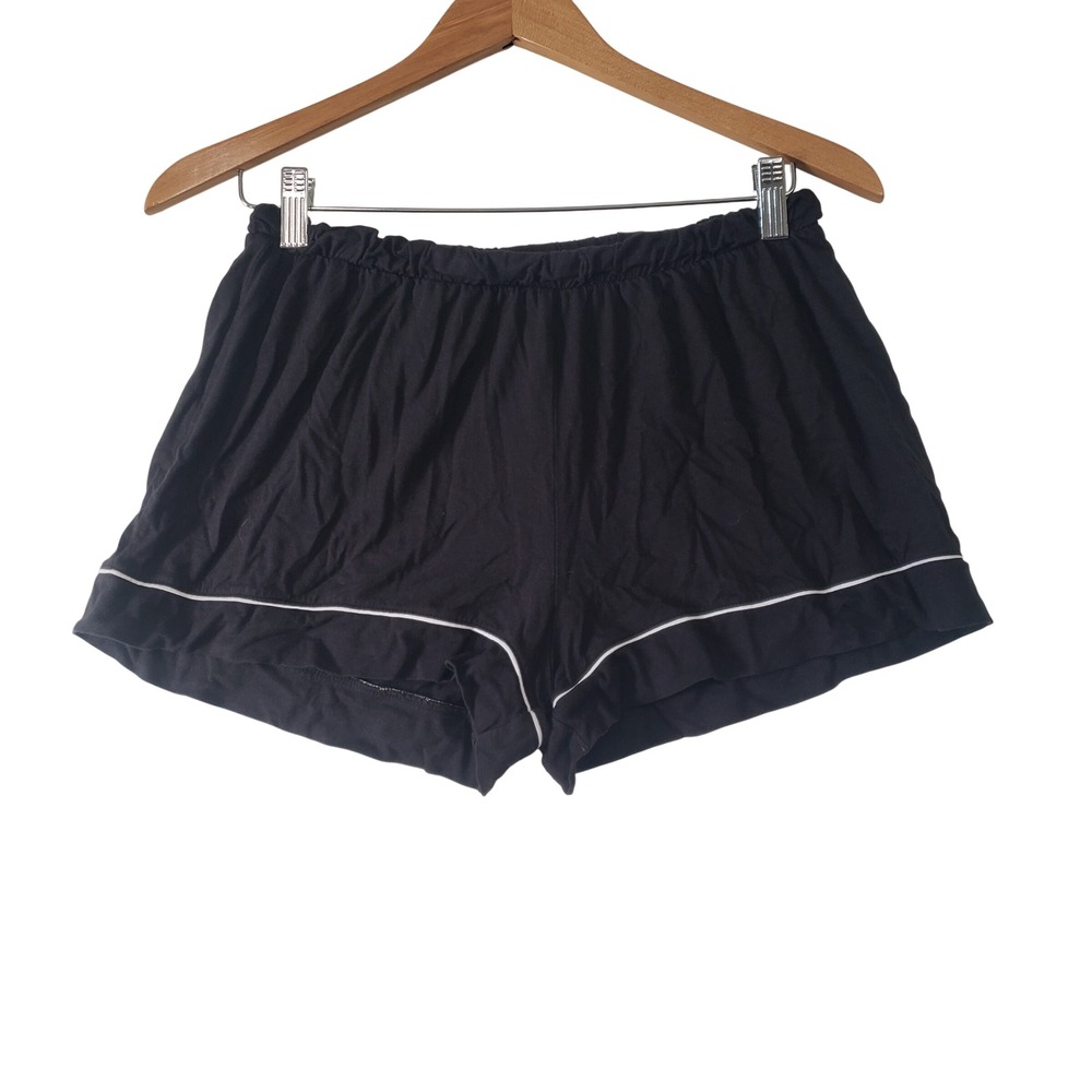 Cosabella Pajama Shorts Womens Large Black Bella‎ Pima Cotton Modal Piping Trim